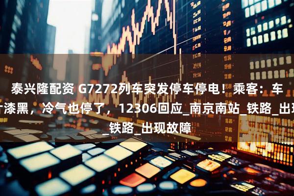 泰兴隆配资 G7272列车突发停车停电！乘客：车厢一片漆黑，冷气也停了，12306回应_南京南站_铁路_出现故障